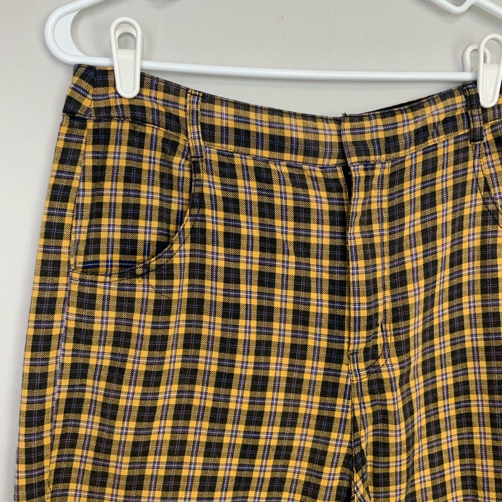 Free People Sz 10 Joey Menswear Inspired Plaid High Waist Pants Trousers Grunge - Picture 3 of 9